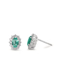 Ørestikker 750/18K hvidguld Smaragd 0.80 ct, 2 Sten, Diamant 0.36 ct, w-si