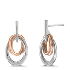 Øreringe 750/18K hvidguld, 750/18K rødguld Diamant 0.08 ct, 16 Sten , w-si