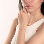 Armbånd Sølv Zirconia rhodineret 16-19 cm
