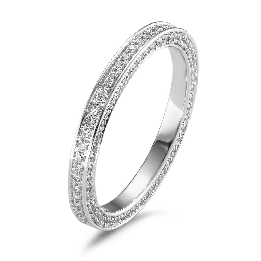 Memory ring 750/18K hvidguld Diamant hvid , 0.50 ct, 155 Sten , w-si