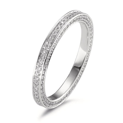 Memory ring 750/18K hvidguld Diamant hvid , 0.50 ct, 155 Sten , w-si