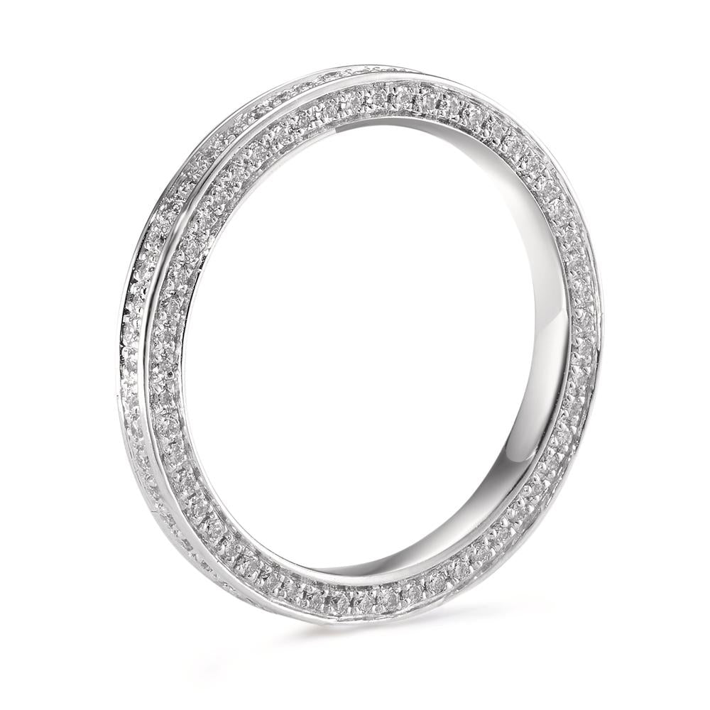 Memory ring 750/18K hvidguld Diamant hvid , 0.50 ct, 155 Sten , w-si