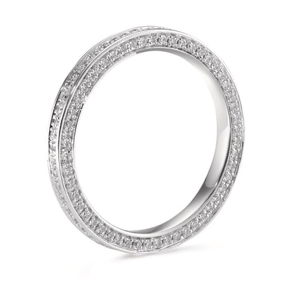 Memory ring 750/18K hvidguld Diamant hvid , 0.50 ct, 155 Sten , w-si