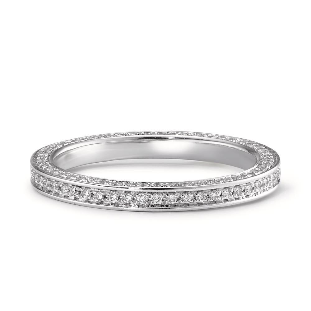 Memory ring 750/18K hvidguld Diamant hvid , 0.50 ct, 155 Sten , w-si