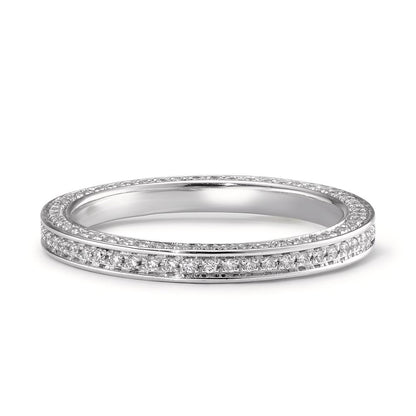 Memory ring 750/18K hvidguld Diamant hvid , 0.50 ct, 155 Sten , w-si
