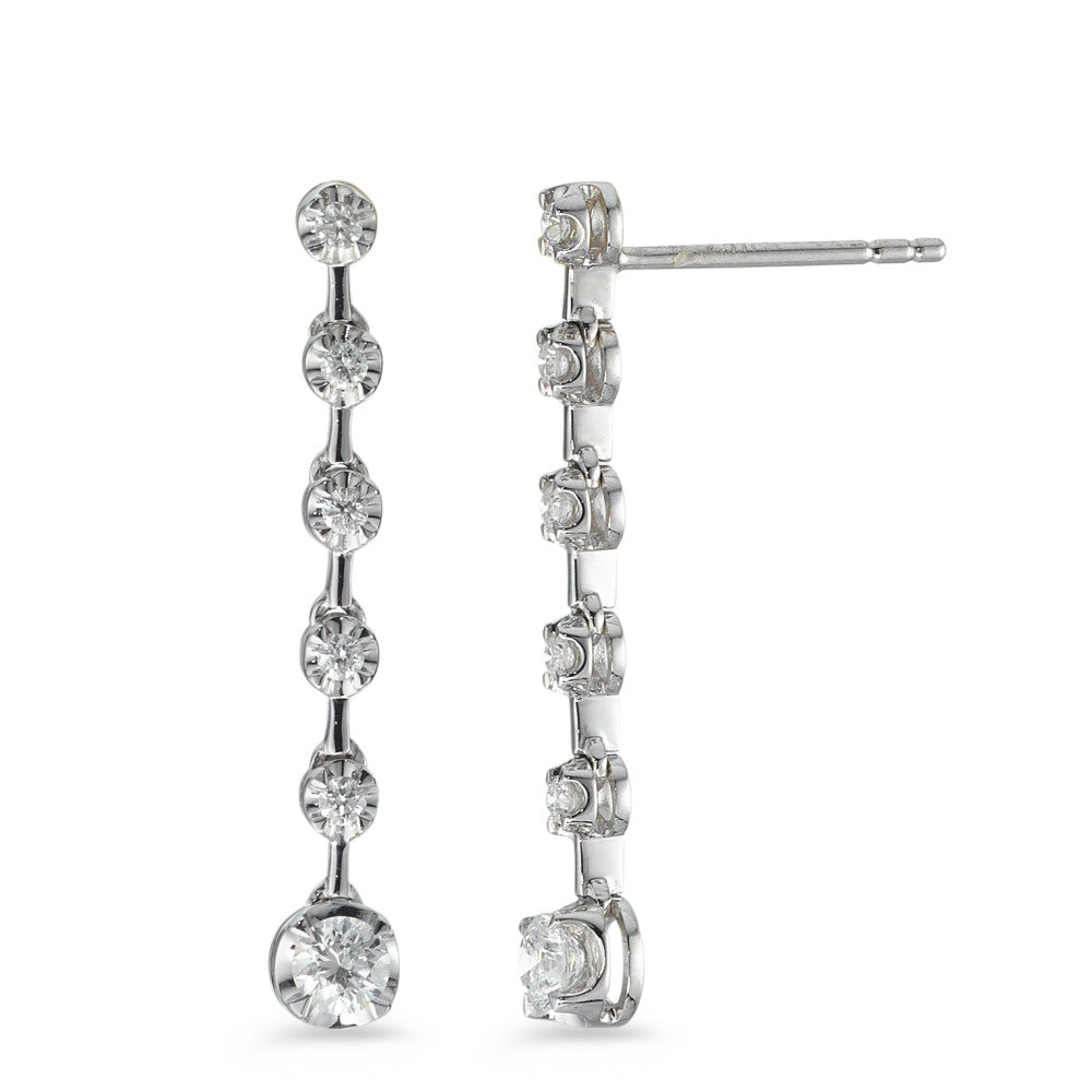 Øreringe 750/18K hvidguld Diamant 0.49 ct, 12 Sten , w-si