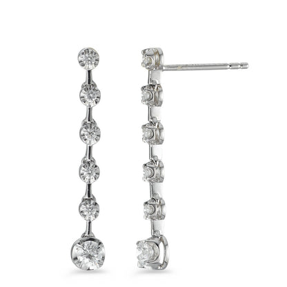 Øreringe 750/18K hvidguld Diamant 0.49 ct, 12 Sten , w-si