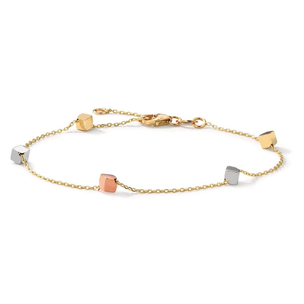 Armbånd 585/14K guld, 585/14 K hvidguld, 585/14 K rødguld tricolor Ø4 mm