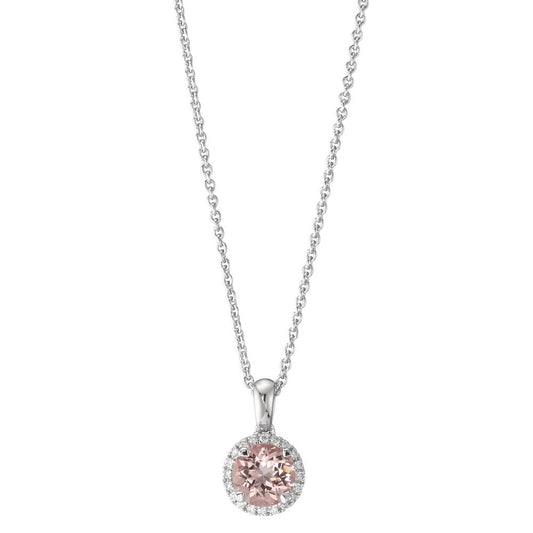 Collier 750/18K hvidguld Morganit, Diamant 0.06 ct, w-si 42-45 cm