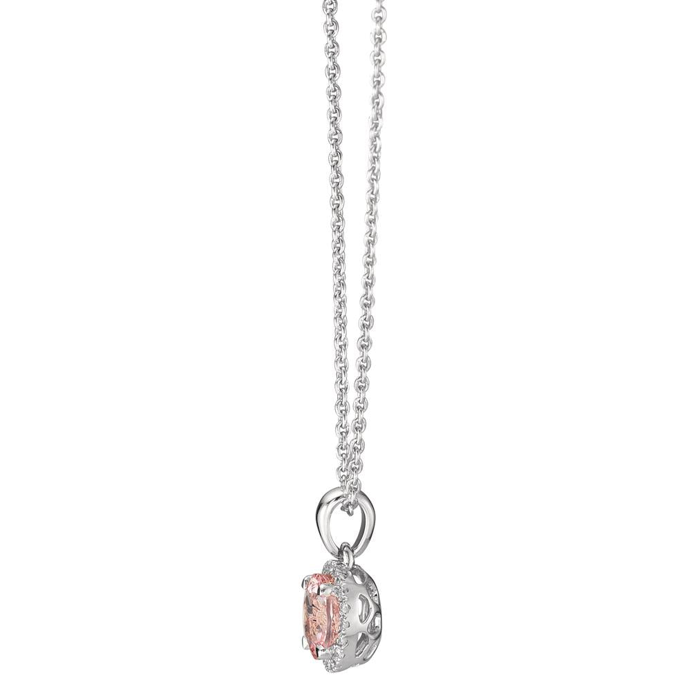 Collier 750/18K hvidguld Morganit, Diamant 0.06 ct, w-si 42-45 cm