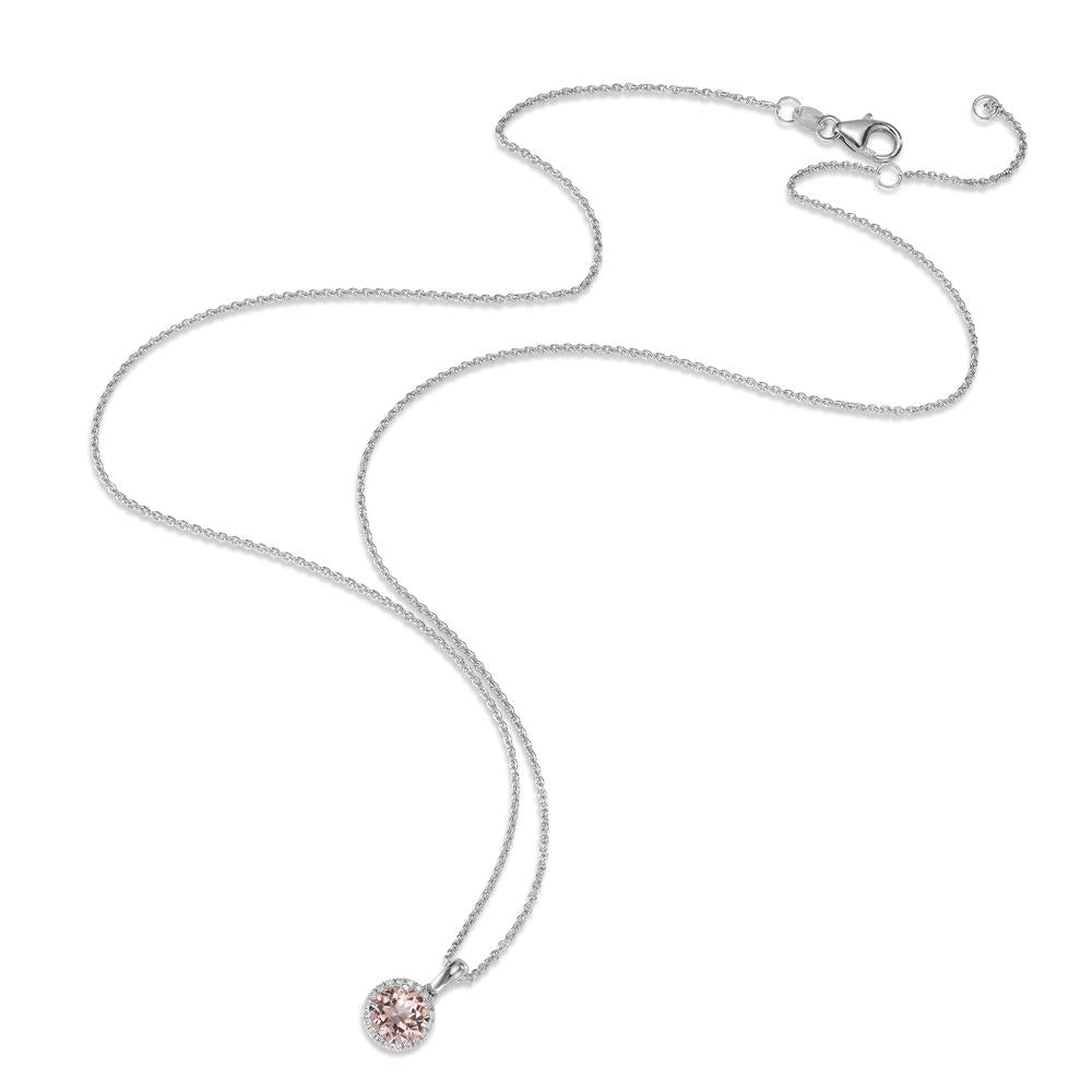 Collier 750/18K hvidguld Morganit, Diamant 0.06 ct, w-si 42-45 cm
