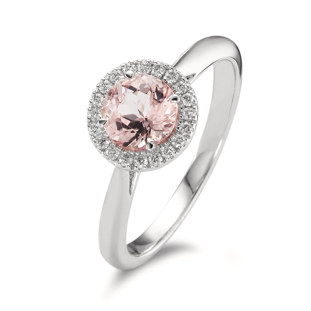 Ringe 750/18K hvidguld Morganit, Diamant 0.11 ct, w-si