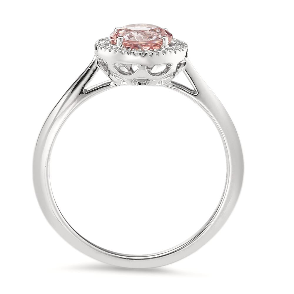 Ringe 750/18K hvidguld Morganit, Diamant 0.11 ct, w-si