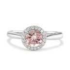 Ringe 750/18K hvidguld Morganit, Diamant 0.11 ct, w-si
