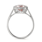 Ringe 750/18K hvidguld Morganit 1.45 ct, Diamant 0.09 ct, 32 Sten , [Brillant], w-si