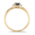 Ringe 750/18K guld Turmalin, Diamant 0.11 ct, 16 Sten , [Brillant], w-si
