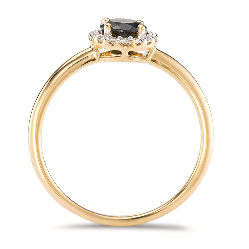 Ringe 750/18K guld Turmalin, Diamant 0.11 ct, 16 Sten , [Brillant], w-si