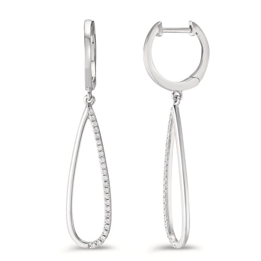 Øreringe 750/18K hvidguld Diamant 0.14 ct, w-si