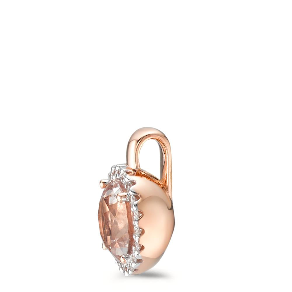 Vedhæng 750/18K rødguld Morganit, Diamant 0.10 ct, 20 Sten , [Brillant], w-si Ø9.5 mm