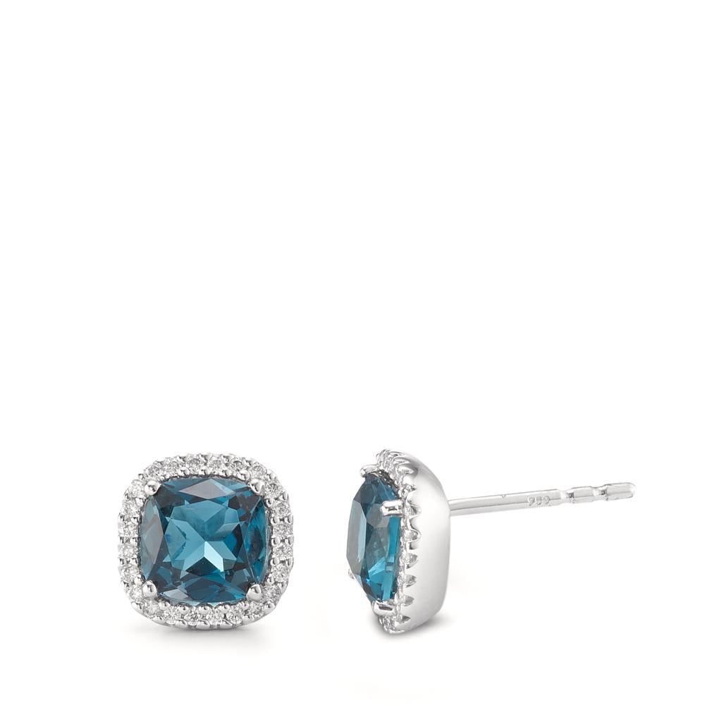 Ørestikker 750/18K hvidguld London Blue Topaz w-si Ø8.5 mm