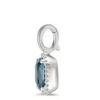 Vedhæng 750/18K hvidguld London Blue Topaz w-si, Diamant 0.14 ct, 28 Sten , [Brillant], w-si