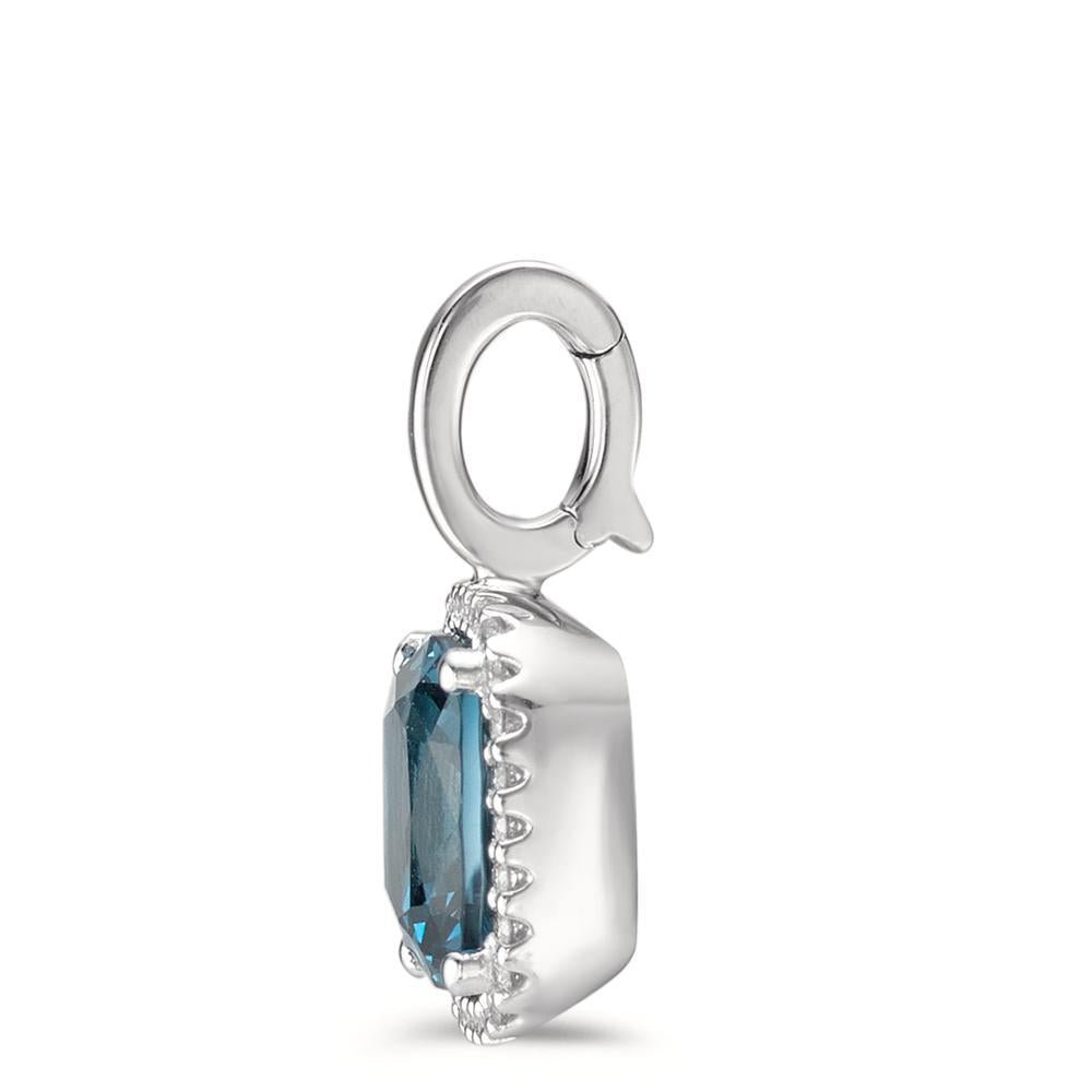 Vedhæng 750/18K hvidguld London Blue Topaz w-si, Diamant 0.14 ct, 28 Sten , [Brillant], w-si