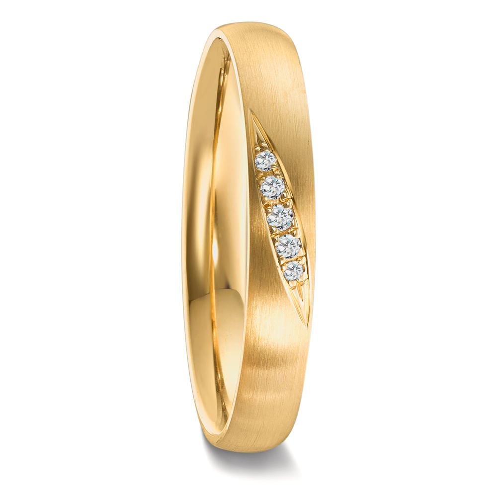 Partnerringe 750/18K guld Diamant 0.036 ct, 5 Sten , tw-vsi