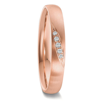 Partnerringe 750/18K rødguld Diamant 0.036 ct, 5 Sten , tw-vsi