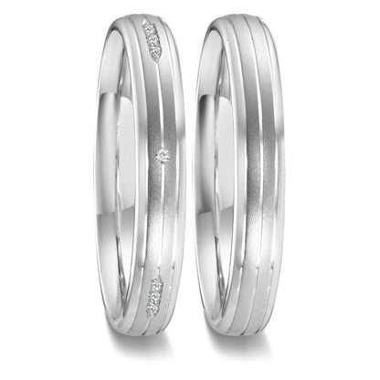 Partnerringe 750/18K hvidguld Diamant 0.051 ct, 12 Sten , w-vsi
