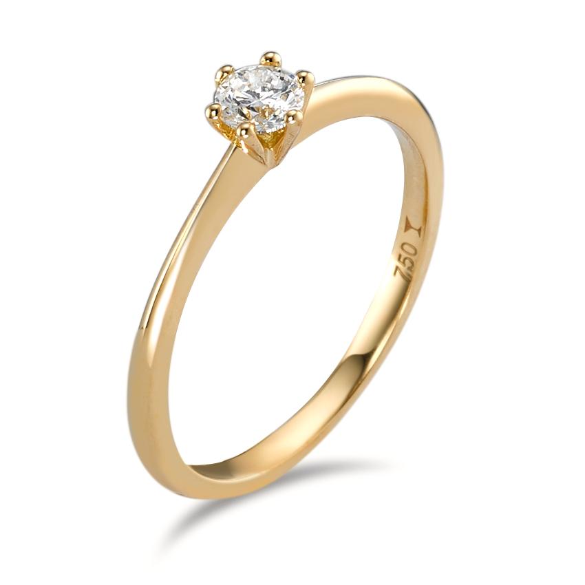 Solitaire ring 750/18K guld Diamant 0.20 ct, w-si
