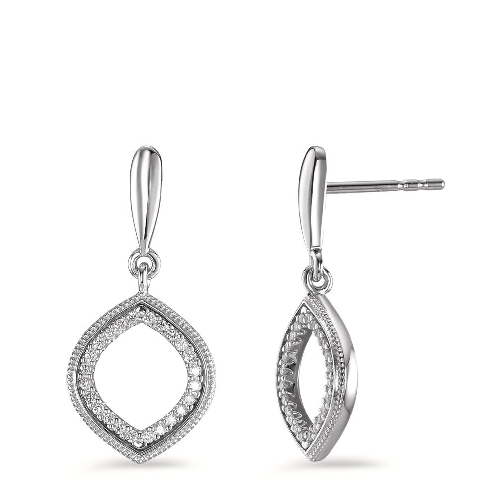 Øreringe 750/18K hvidguld Diamant 0.15 ct, 48 Sten , [Brillant], w-si