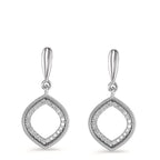 Øreringe 750/18K hvidguld Diamant 0.15 ct, 48 Sten , [Brillant], w-si