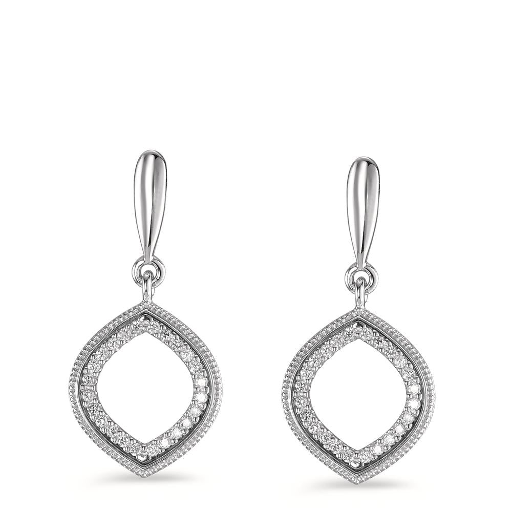 Øreringe 750/18K hvidguld Diamant 0.15 ct, 48 Sten , [Brillant], w-si