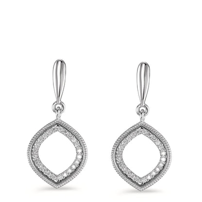 Øreringe 750/18K hvidguld Diamant 0.15 ct, 48 Sten , [Brillant], w-si