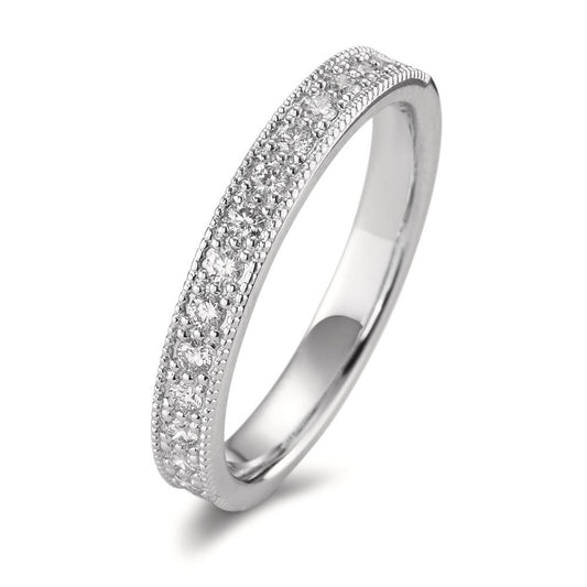 Memory ring 750/18K hvidguld Diamant 0.25 ct, 15 Sten , [Brillant], w-si