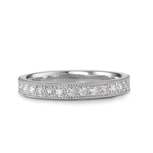 Memory ring 750/18K hvidguld Diamant 0.25 ct, 15 Sten , [Brillant], w-si