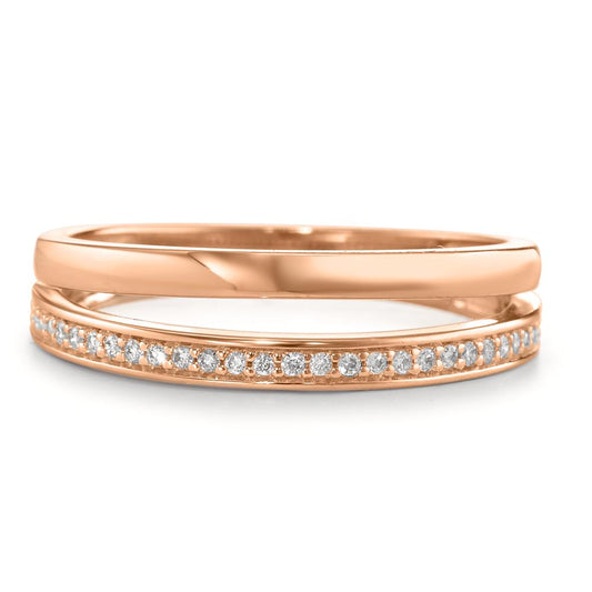 Ringe 750/18K rødguld Diamant 0.06 ct, 13 Sten , [Brillant], w-si