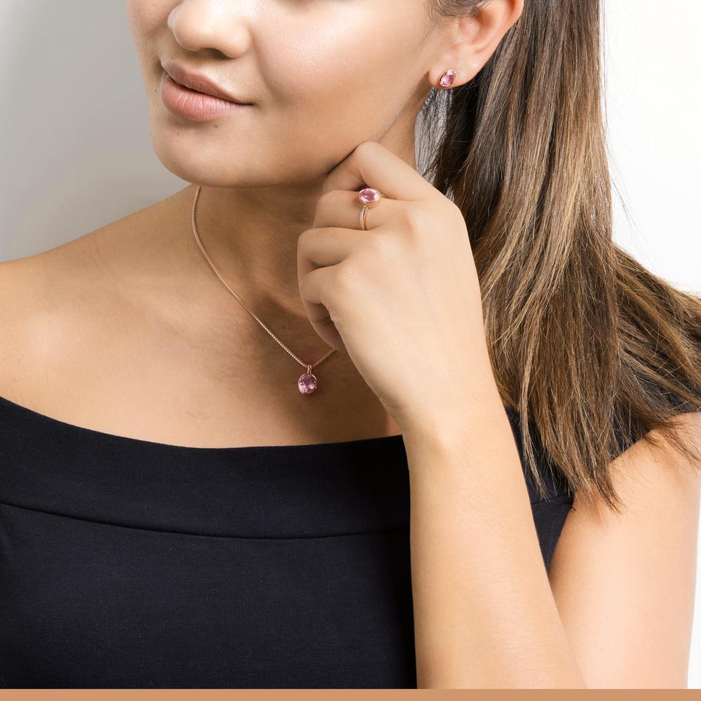 Vedhæng 750/18K rødguld Morganit champagne , [oval]