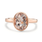 Ringe 750/18K rødguld Morganit champagne , [oval]