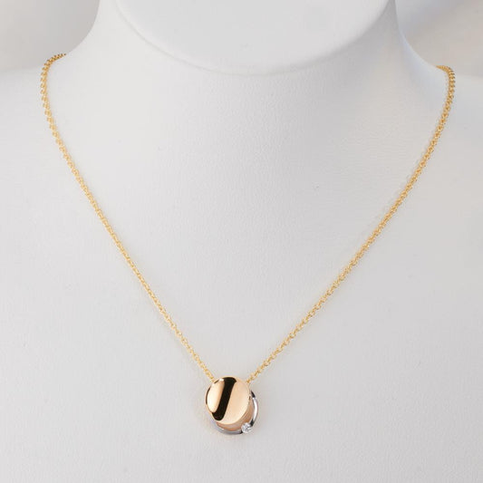 Vedhæng 375/9K guld Zirconia tofarvet Ø10 mm