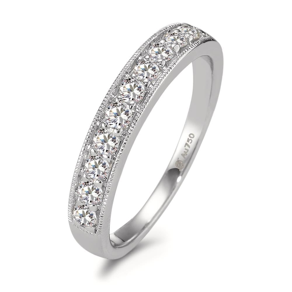 Memory ring 750/18K hvidguld Diamant 0.35 ct, 10 Sten , w-si