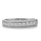 Memory ring 750/18K hvidguld Diamant 0.35 ct, 10 Sten , w-si