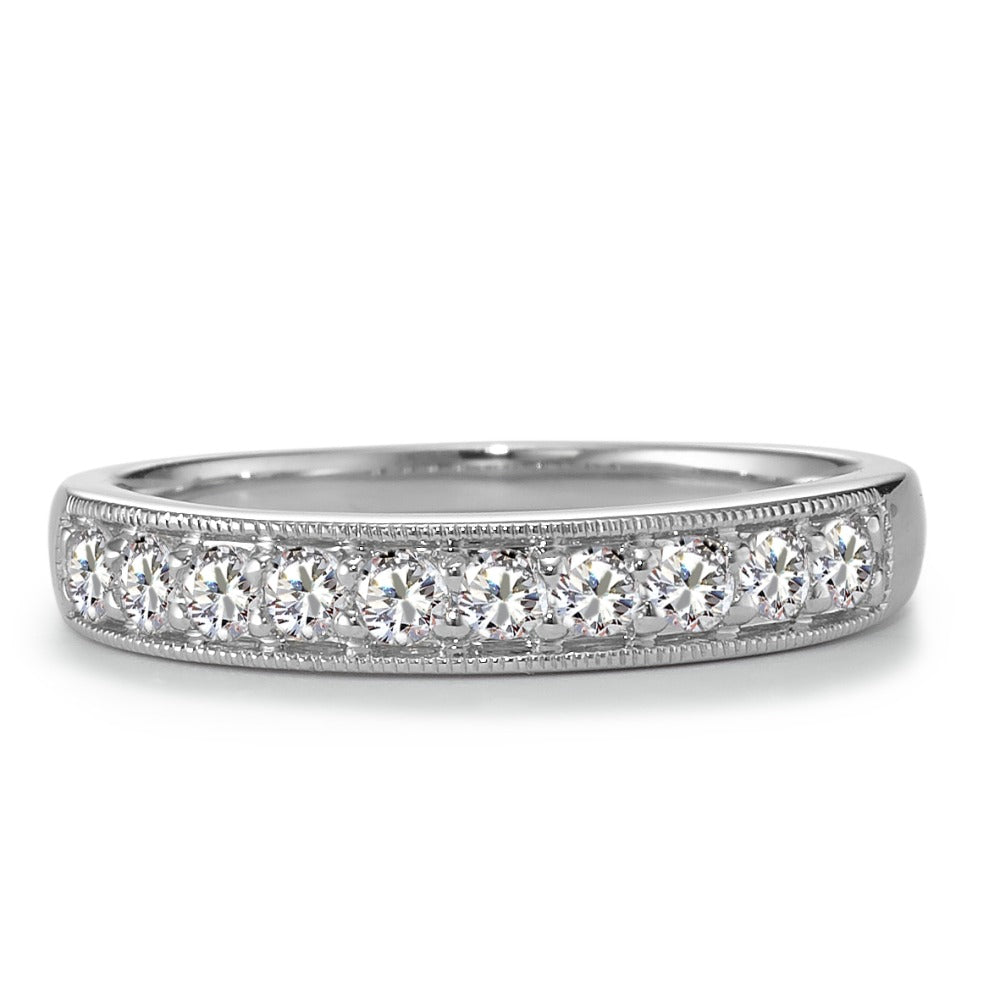 Memory ring 750/18K hvidguld Diamant 0.35 ct, 10 Sten , w-si