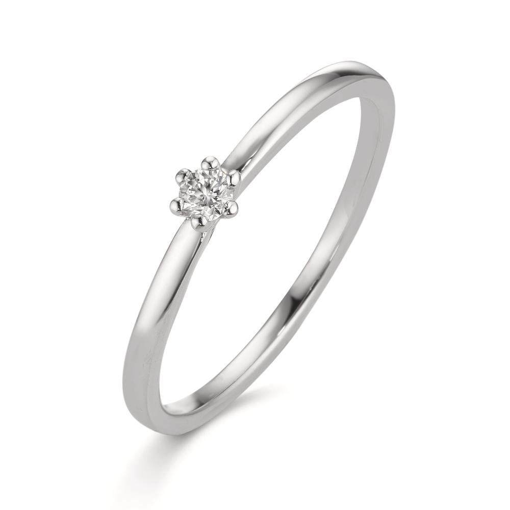 Solitaire ring 950 platin Diamant hvid , 0.07 ct, [Brillant], w-si