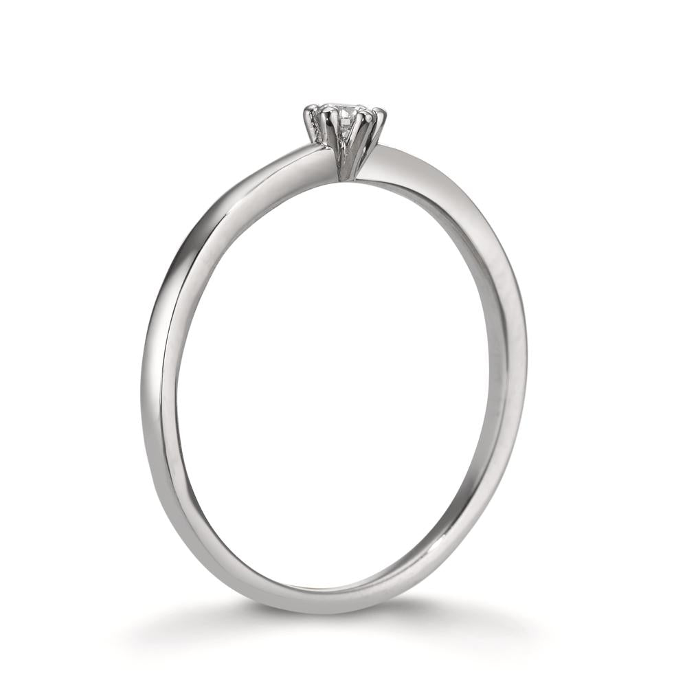 Solitaire ring 950 platin Diamant hvid , 0.07 ct, [Brillant], w-si