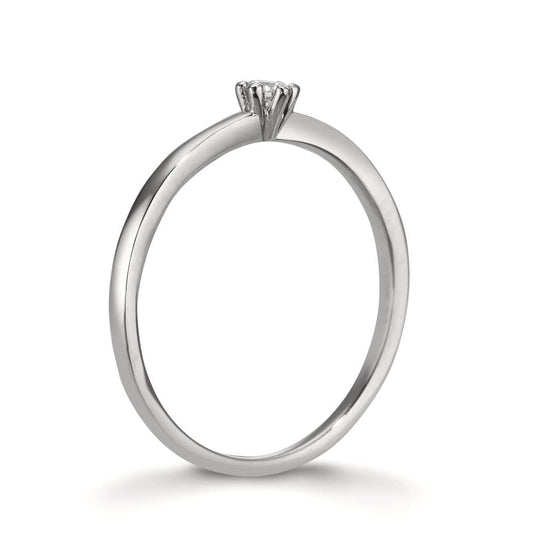 Solitaire ring 950 platin Diamant hvid , 0.07 ct, [Brillant], w-si