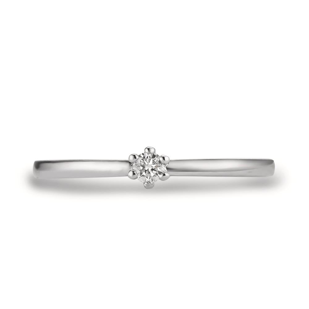 Solitaire ring 950 platin Diamant hvid , 0.07 ct, [Brillant], w-si