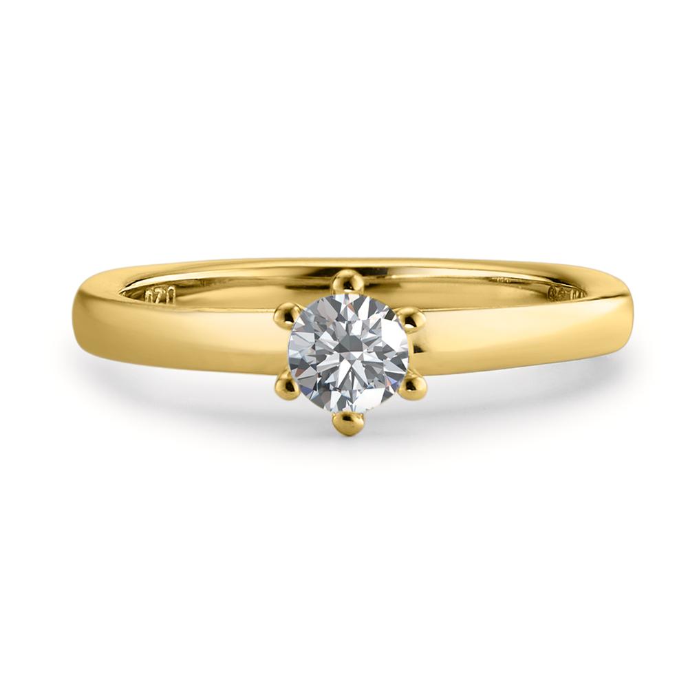 Solitaire ring 750/18K guld Diamant hvid , 0.20 ct, [Brillant], w-si