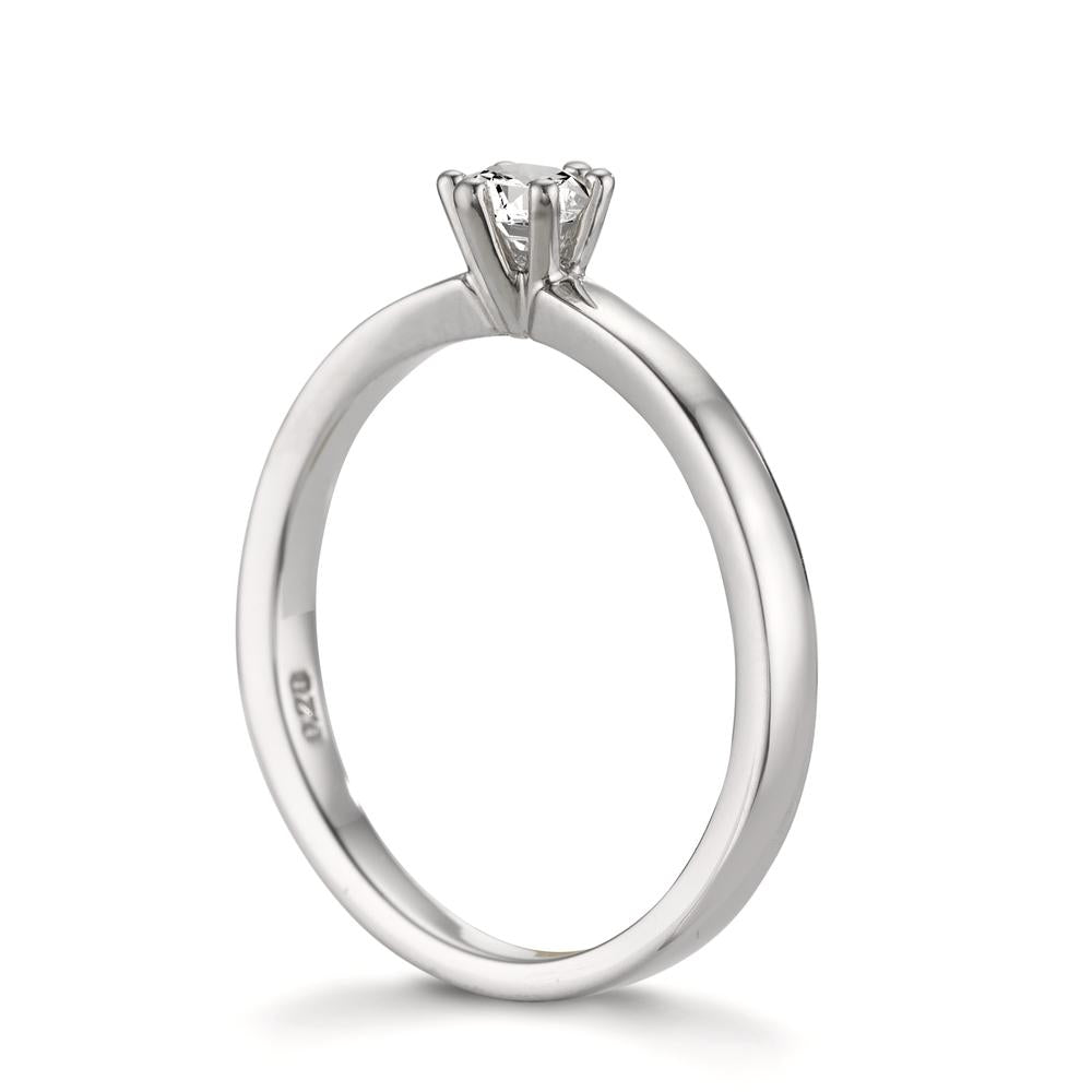 Solitaire ring 950 platin Diamant hvid , 0.20 ct, [Brillant], w-si