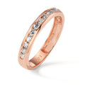 Memory ring 750/18K rødguld Diamant 0.50 ct, 15 Sten , w-si